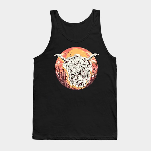 Farm Animal Cool Highland Cow Tank Top by ShirtsShirtsndmoreShirts